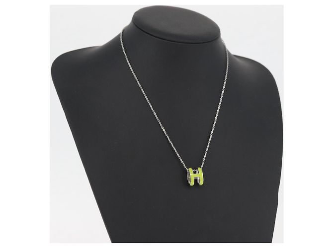 Hermès Collana HERMES Pop Ash H in metallo Argento Autentica 182551M - vista 16