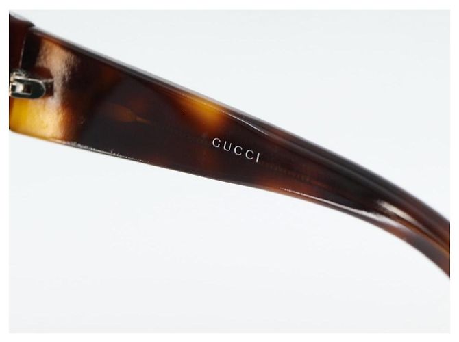 Gafas de sol GUCCI estampado carey plástico marrón Auth BA13260 Castaño - vista 10