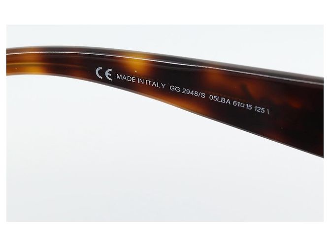 Gafas de sol GUCCI estampado carey plástico marrón Auth BA13260 Castaño - vista 11