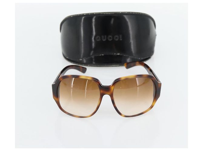 Gafas de sol GUCCI estampado carey plástico marrón Auth BA13260 Castaño - vista 12