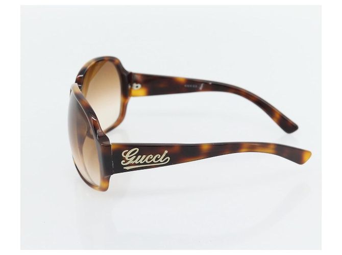 Gafas de sol GUCCI estampado carey plástico marrón Auth BA13260 Castaño - vista 5