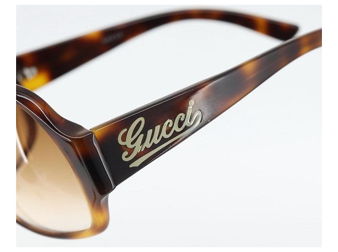 Gafas de sol GUCCI estampado carey plástico marrón Auth BA13260 Castaño - vista 6
