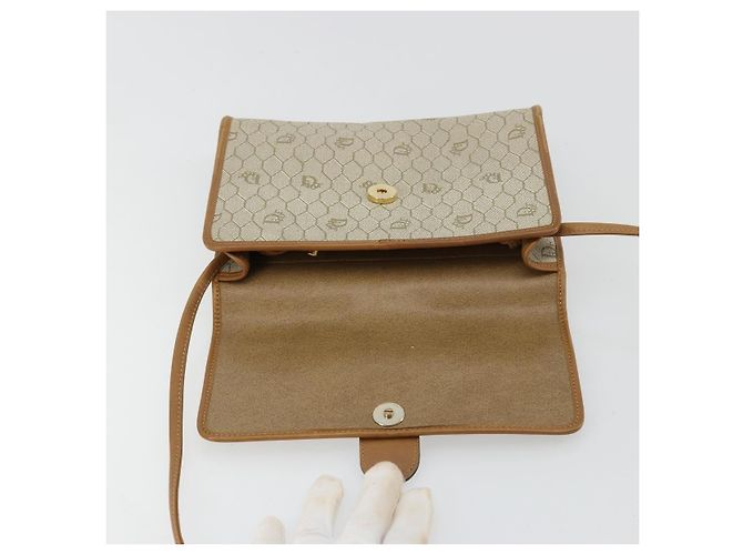 Borsa a tracolla Christian Dior in tela nido d'ape PVC Beige Oro Auth BA12951 - vista 10