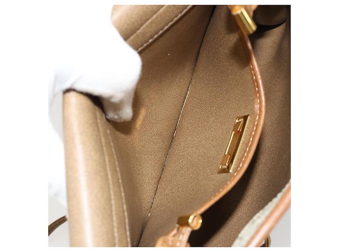 Borsa a tracolla Christian Dior in tela nido d'ape PVC Beige Oro Auth BA12951 - vista 12