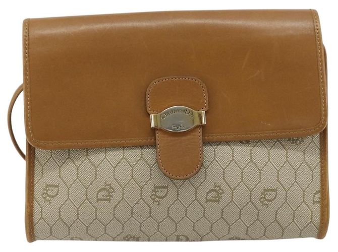 Borsa a tracolla Christian Dior in tela nido d'ape PVC Beige Oro Auth BA12951 - vista 13