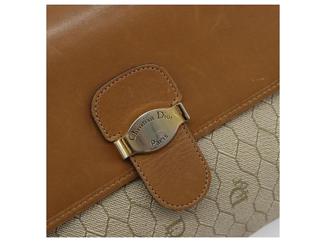 Borsa a tracolla Christian Dior in tela nido d'ape PVC Beige Oro Auth BA12951 - vista 17