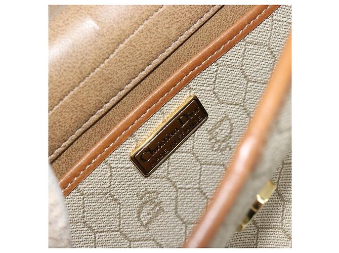 Borsa a tracolla Christian Dior in tela nido d'ape PVC Beige Oro Auth BA12951 - vista 18