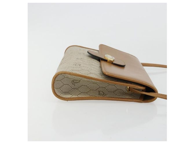 Borsa a tracolla Christian Dior in tela nido d'ape PVC Beige Oro Auth BA12951 - vista 3