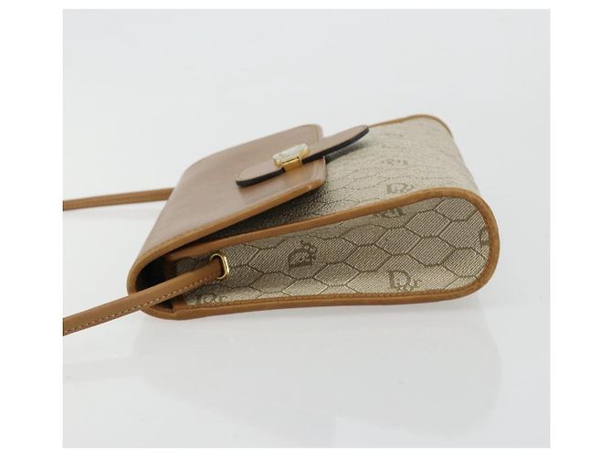 Borsa a tracolla Christian Dior in tela nido d'ape PVC Beige Oro Auth BA12951 - vista 4