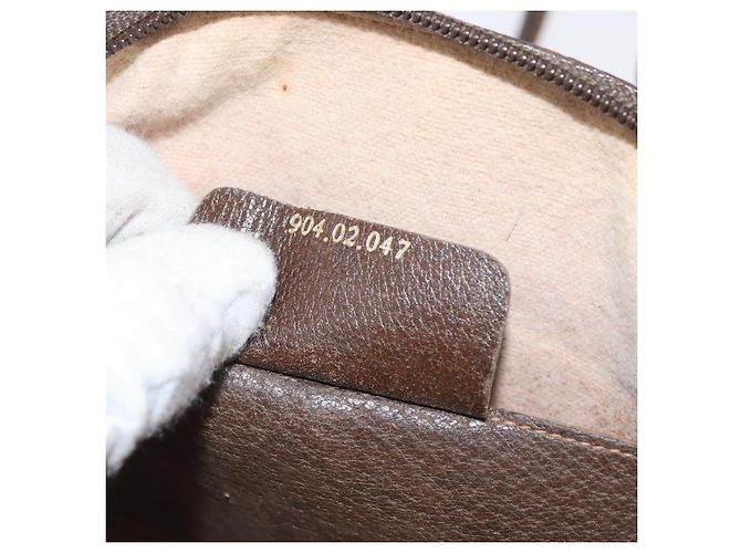 Borsa GUCCI GG Supreme Web Sherry Line PVC Beige Oro 904 02 047 Auth 182470 D'oro - vista 12