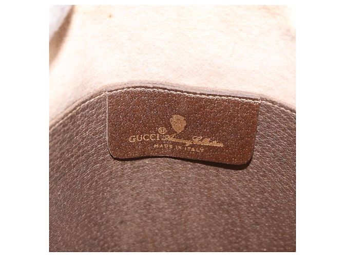 Borsa GUCCI GG Supreme Web Sherry Line PVC Beige Oro 904 02 047 Auth 182470 D'oro - vista 19