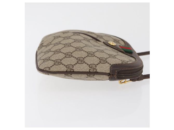 Borsa GUCCI GG Supreme Web Sherry Line PVC Beige Oro 904 02 047 Auth 182470 D'oro - vista 3