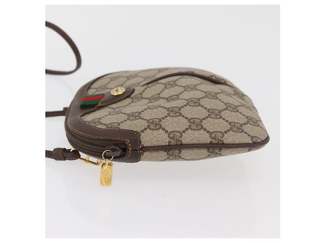 Borsa GUCCI GG Supreme Web Sherry Line PVC Beige Oro 904 02 047 Auth 182470 D'oro - vista 4