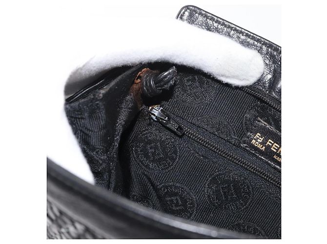 FENDI Schultertasche aus Leder Schwarz Gold Authentisch 182453 Golden - Ansicht 19
