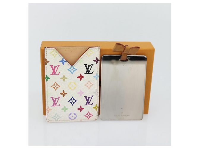 LOUIS VUITTON Monogram Multicolor Etui Hand Mirror White M92651 LV Auth 180917 Bianco - vista 12