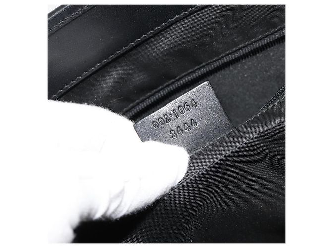 Borsa Tote GUCCI GG Canvas Nera Argento 002 1064 3444 Auth 182085A Nero - vista 12