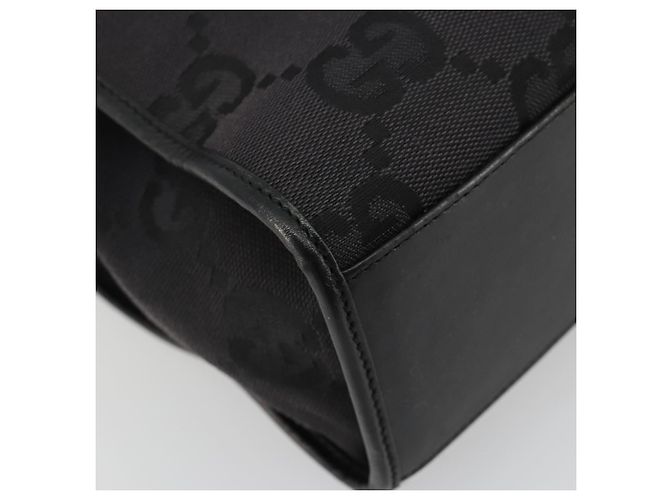 Borsa Tote GUCCI GG Canvas Nera Argento 002 1064 3444 Auth 182085A Nero - vista 14
