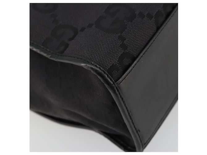 Borsa Tote GUCCI GG Canvas Nera Argento 002 1064 3444 Auth 182085A Nero - vista 16