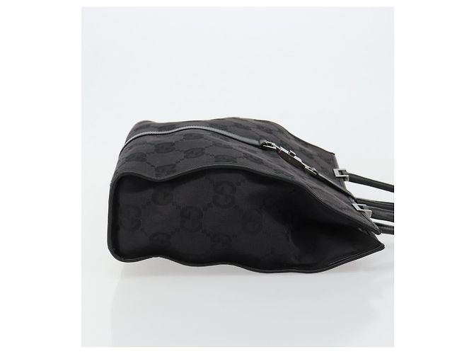 Borsa Tote GUCCI GG Canvas Nera Argento 002 1064 3444 Auth 182085A Nero - vista 3