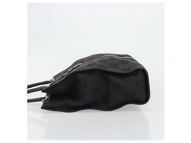 Borsa Tote GUCCI GG Canvas Nera Argento 002 1064 3444 Auth 182085A Nero - vista 4