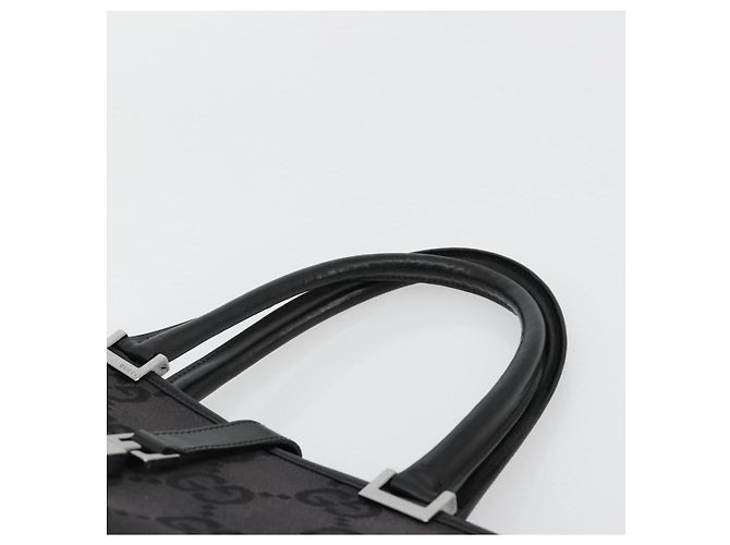 Borsa Tote GUCCI GG Canvas Nera Argento 002 1064 3444 Auth 182085A Nero - vista 8