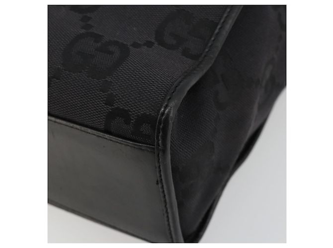 Borsa Tote GUCCI GG Canvas Nera Argento 002 1064 3444 Auth 182085A Nero - vista 9