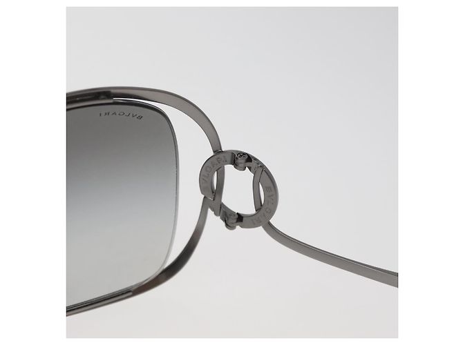 Bulgari Gafas de sol BVLGARI Metal Black Silver Auth BA13219 Negro Plata - vista 14