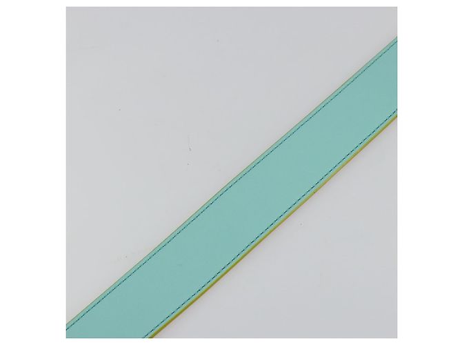 FENDI Leather Shoulder Strap 35.4"" Light Blue Silver Auth 171288V Silvery - view 10