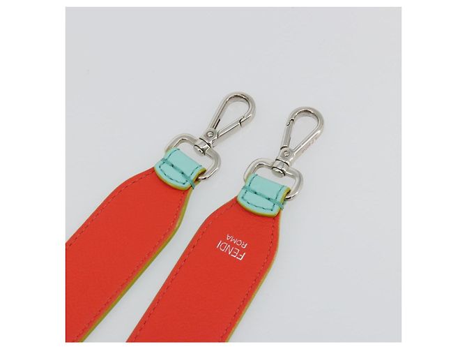 FENDI Leather Shoulder Strap 35.4"" Light Blue Silver Auth 171288V Silvery - view 7