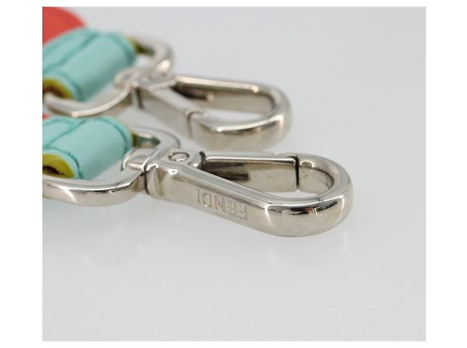 FENDI Leather Shoulder Strap 35.4"" Light Blue Silver Auth 171288V Silvery - view 9
