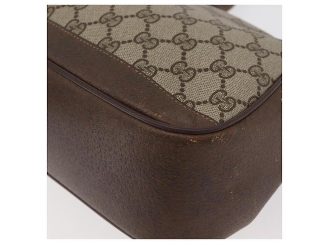 Borsa GUCCI GG Supreme Web Sherry Line PVC Beige Oro 116 02 076 Auth 182380 D'oro - vista 14