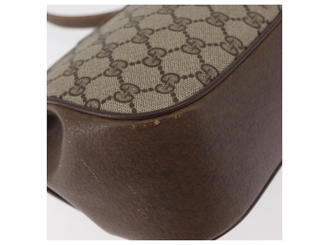 Borsa GUCCI GG Supreme Web Sherry Line PVC Beige Oro 116 02 076 Auth 182380 D'oro - vista 15