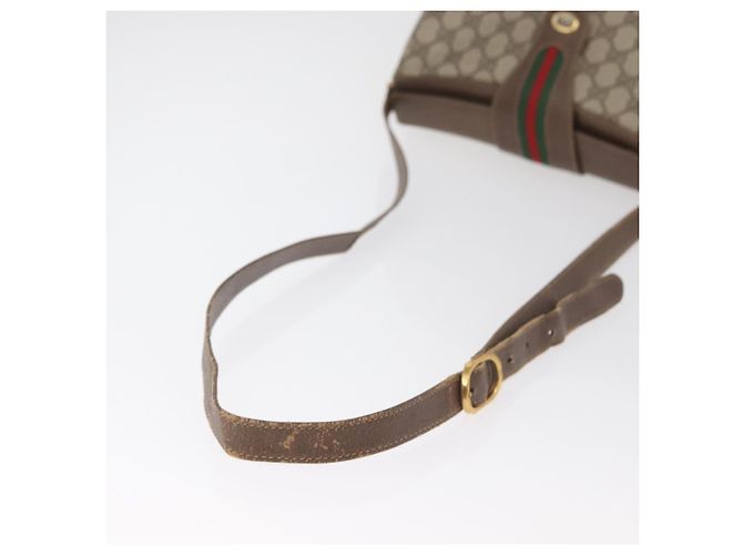 Borsa GUCCI GG Supreme Web Sherry Line PVC Beige Oro 116 02 076 Auth 182380 D'oro - vista 7