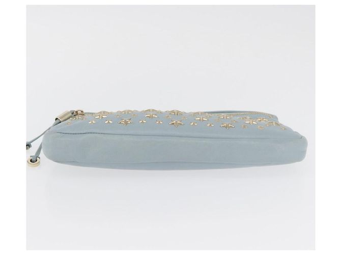 Clutch Jimmy Choo in pelle azzurro chiaro e oro Auth BA13172 D'oro Blu chiaro - vista 6