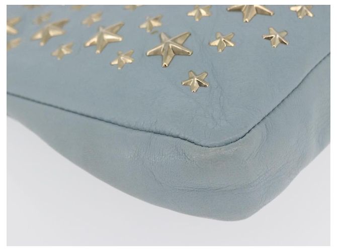 Clutch Jimmy Choo in pelle azzurro chiaro e oro Auth BA13172 D'oro Blu chiaro - vista 7
