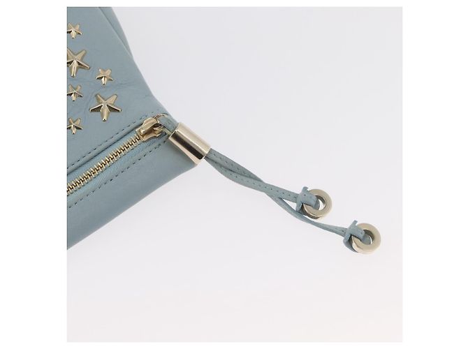 Clutch Jimmy Choo in pelle azzurro chiaro e oro Auth BA13172 D'oro Blu chiaro - vista 8