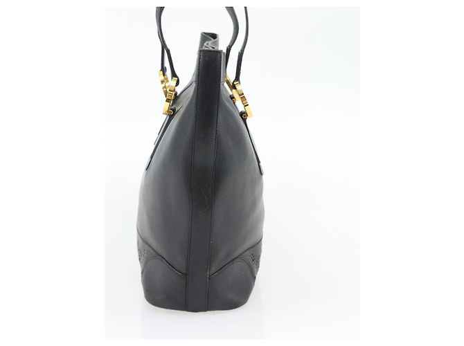 Autre Marque Borsa Tote TIFFANY&Co. in pelle nera e oro Auth ka4487 Nero D'oro - vista 4