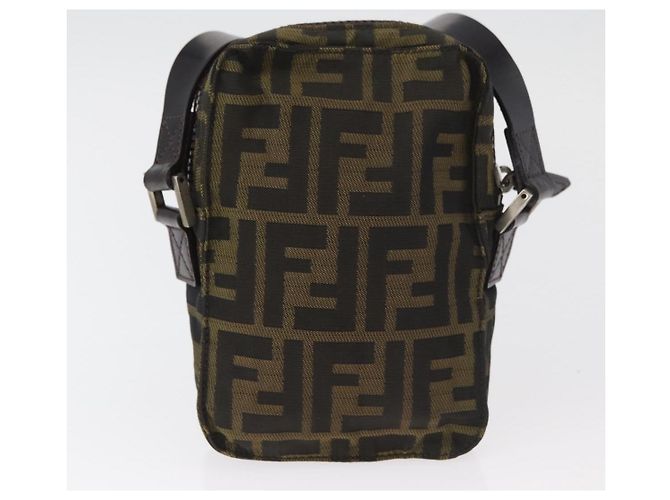 Borsa a Spalla FENDI Zucca Canvas Nero Marrone Autentica 182292V - vista 2