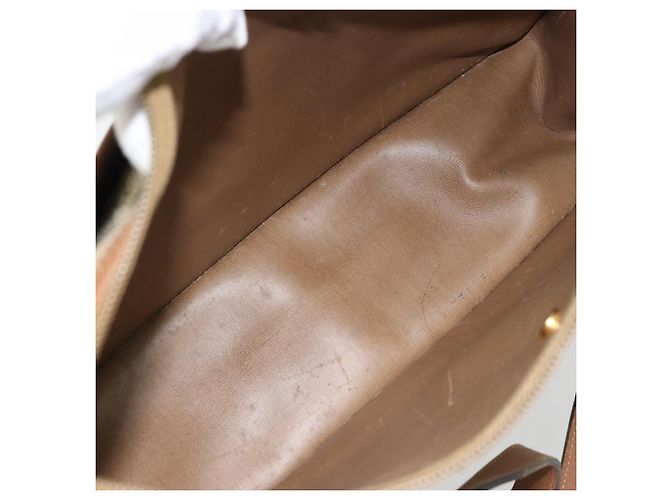 Borsa Christian Dior Honeycomb Canvas PVC Beige Oro Auth 171254 D'oro - vista 12