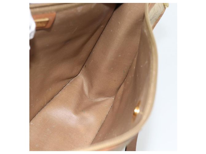 Borsa Christian Dior Honeycomb Canvas PVC Beige Oro Auth 171254 D'oro - vista 16