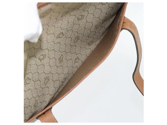 Borsa Christian Dior Honeycomb Canvas PVC Beige Oro Auth 171254 D'oro - vista 19