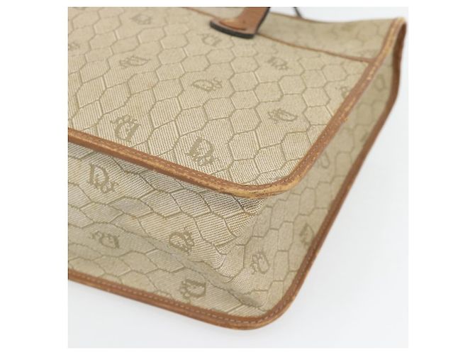 Borsa Christian Dior Honeycomb Canvas PVC Beige Oro Auth 171254 D'oro - vista 9