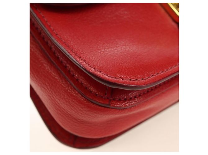 Borsa Miu Miu in pelle 2 modi Rosso Oro Auth 181477V D'oro - vista 17
