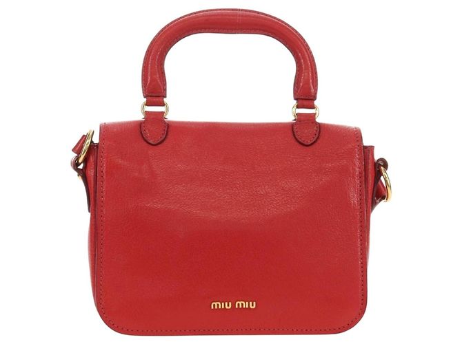 Borsa Miu Miu in pelle 2 modi Rosso Oro Auth 181477V D'oro - vista 2