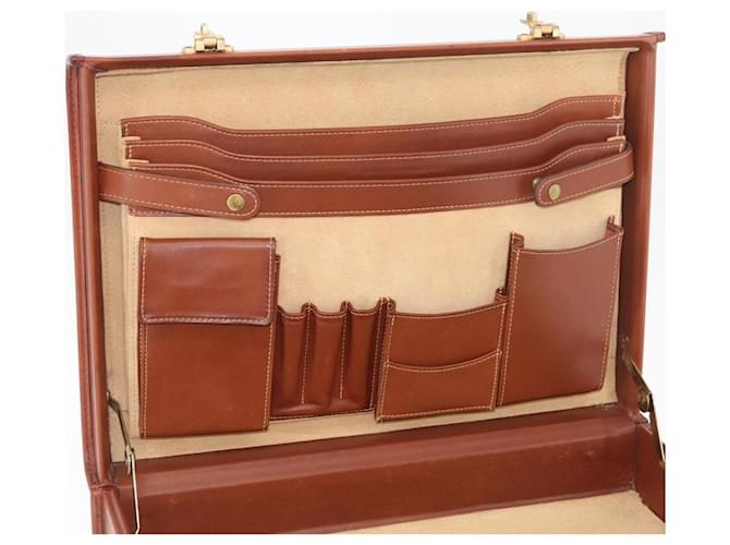 Coach Trunk in pelle marrone e oro Auth 181552A D'oro - vista 10