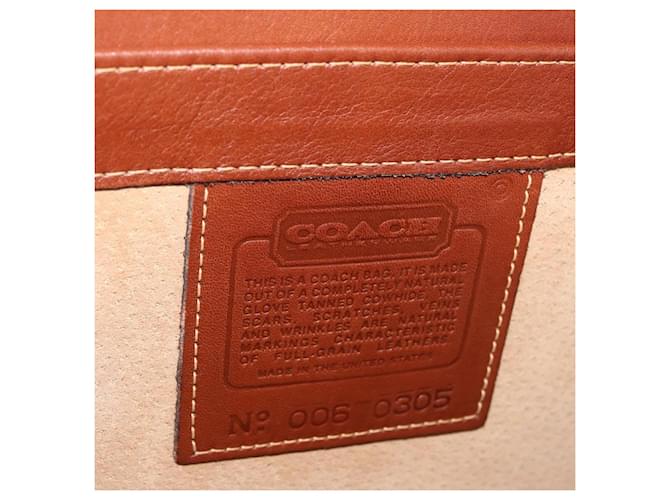Coach Trunk in pelle marrone e oro Auth 181552A D'oro - vista 12