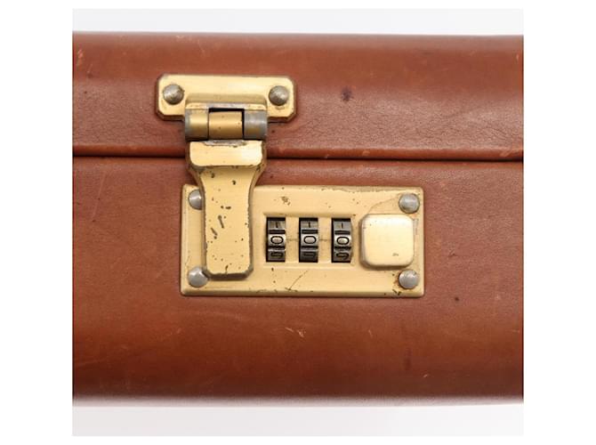 Coach Trunk in pelle marrone e oro Auth 181552A D'oro - vista 17