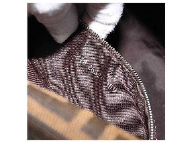 FENDI Zucca Canvas Mamma Baguette Shoulder Bag Black Brown Auth 182028SAM Marrone Nero - vista 11