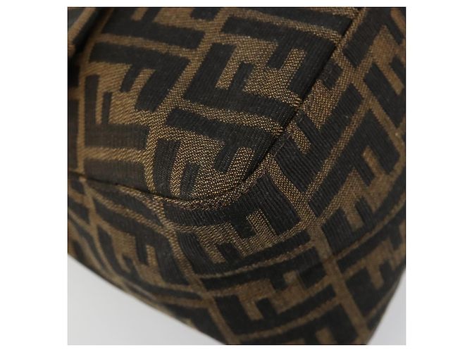 FENDI Zucca Canvas Mamma Baguette Shoulder Bag Black Brown Auth 182028SAM Marrone Nero - vista 15
