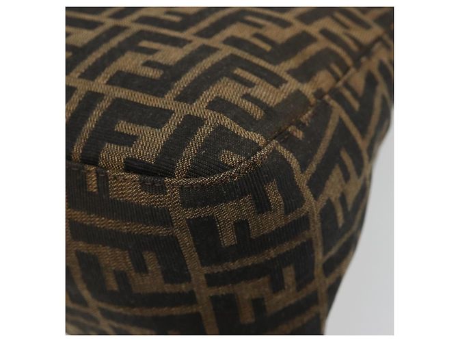 FENDI Zucca Canvas Mamma Baguette Shoulder Bag Black Brown Auth 182028SAM Marrone Nero - vista 16